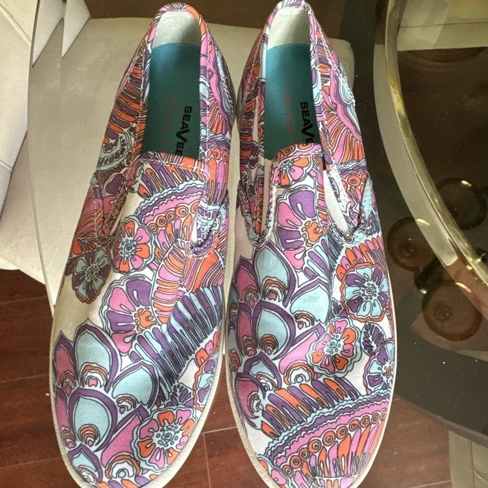 SeaVees Trina Turk Womens Baja Slip On Sneakers Multi Colored Size 6